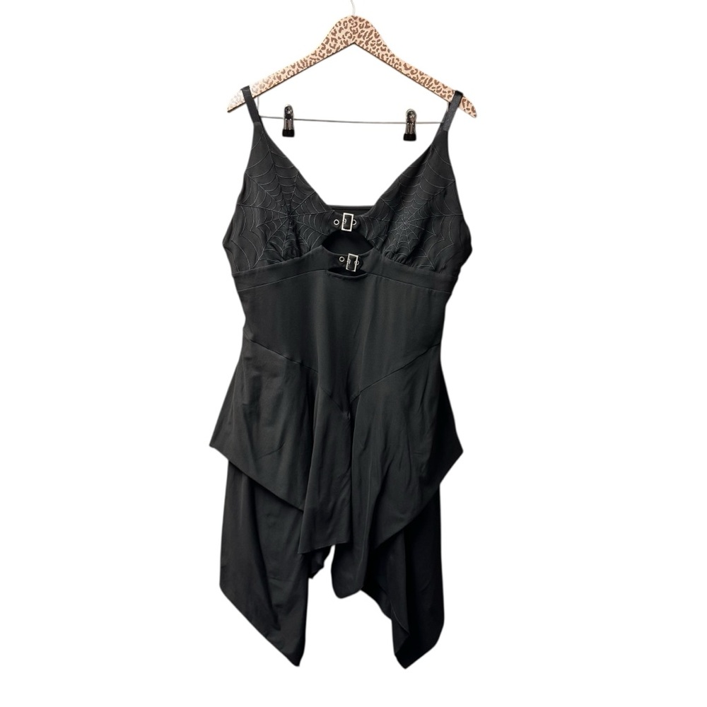 Forest Ink Venom Sleeveless Mini Dress Stretchy Spider Web Black 3XL Plus Size - Picture 4 of 12